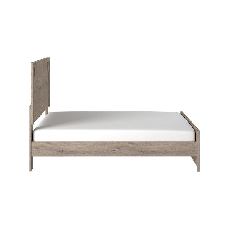 Letto con pannelli in legno marrone chiaro – Mobili rustici in stile coloniale per la camera da letto