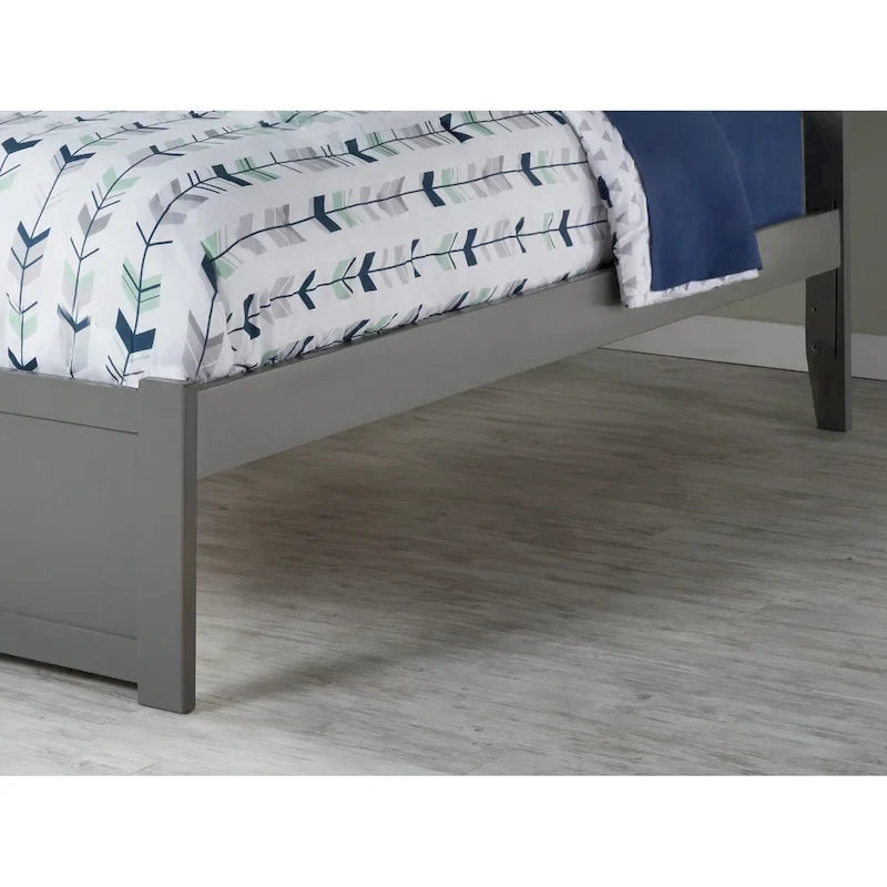 Letto a Piattaforma Matrimoniale con Pediera e 2 Cassetti Contenitori – Finitura Grigia