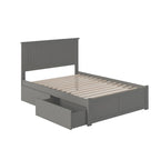 Letto a Piattaforma Matrimoniale con Pediera e 2 Cassetti Contenitori – Finitura Grigia