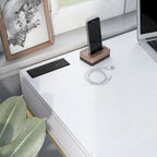 Scrivania moderna in metallo da 42" con porte USB per ufficio domestico