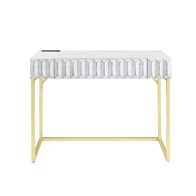 Scrivania moderna in metallo da 42" con porte USB per ufficio domestico