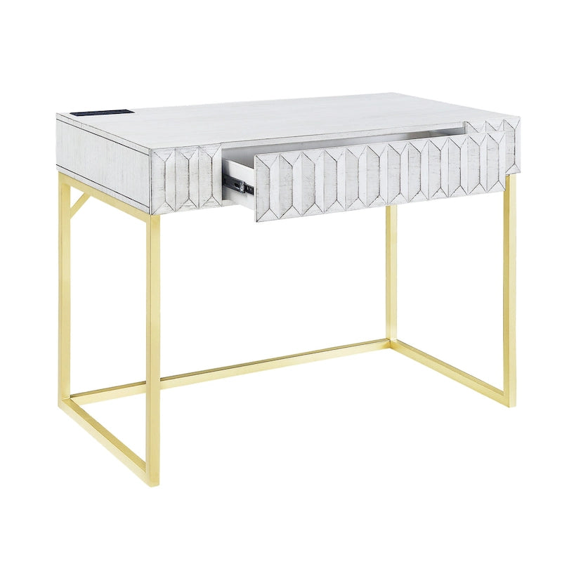 Scrivania moderna in metallo da 42" con porte USB per ufficio domestico