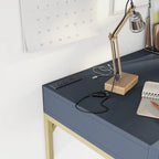 Scrivania moderna in metallo da 42" con porte USB per ufficio domestico