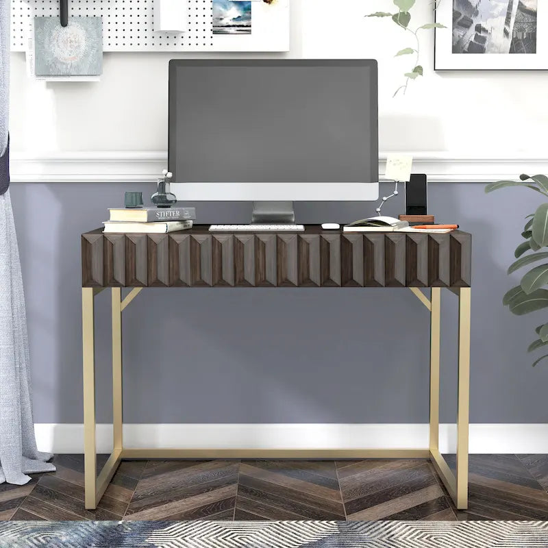 Scrivania moderna in metallo da 42" con porte USB per ufficio domestico