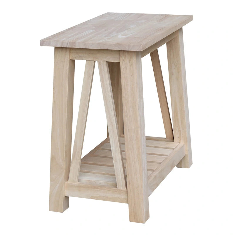 Tavolino rotondo in legno massello – Tavolino da salotto minimalista