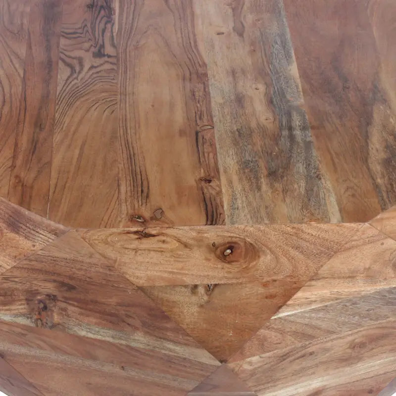 Tavolino da Caffè in Legno di Acacia a Forma di Diamante da 33" con Finitura Naturale