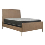 Letto imbottito con pannelli in canna naturale Sand Wash – Stile camera da letto bohémien