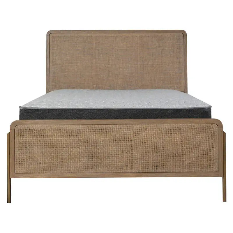 Letto imbottito con pannelli in canna naturale Sand Wash – Stile camera da letto bohémien