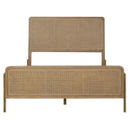 Letto imbottito con pannelli in canna naturale Sand Wash – Stile camera da letto bohémien