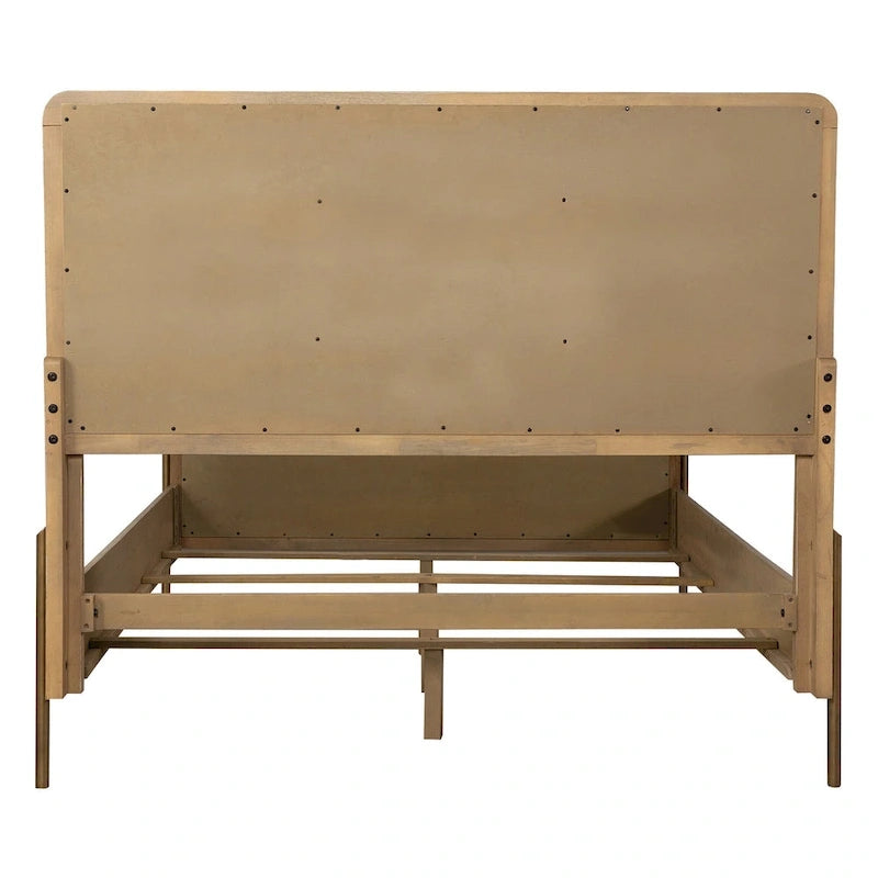 Letto imbottito con pannelli in canna naturale Sand Wash – Stile camera da letto bohémien