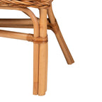 Set panca ad angolo da pranzo bohémien moderno in rattan naturale a 2 pezzi, marrone