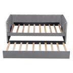 Letto Divano Imbottito per Materasso Singolo con Schienale Ergonomico e Letto Estraibile