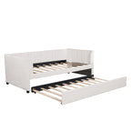 Letto Divano Imbottito per Materasso Singolo con Schienale Ergonomico e Letto Estraibile