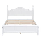 Struttura letto a piattaforma, letto a piattaforma in stile retrò con supporto a doghe in legno di pino,