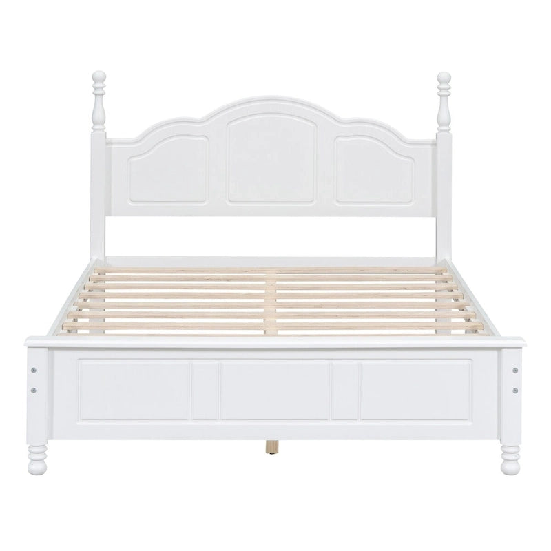 Struttura letto a piattaforma, letto a piattaforma in stile retrò con supporto a doghe in legno di pino,