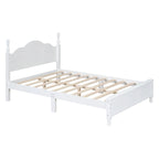 Struttura letto a piattaforma, letto a piattaforma in stile retrò con supporto a doghe in legno di pino,
