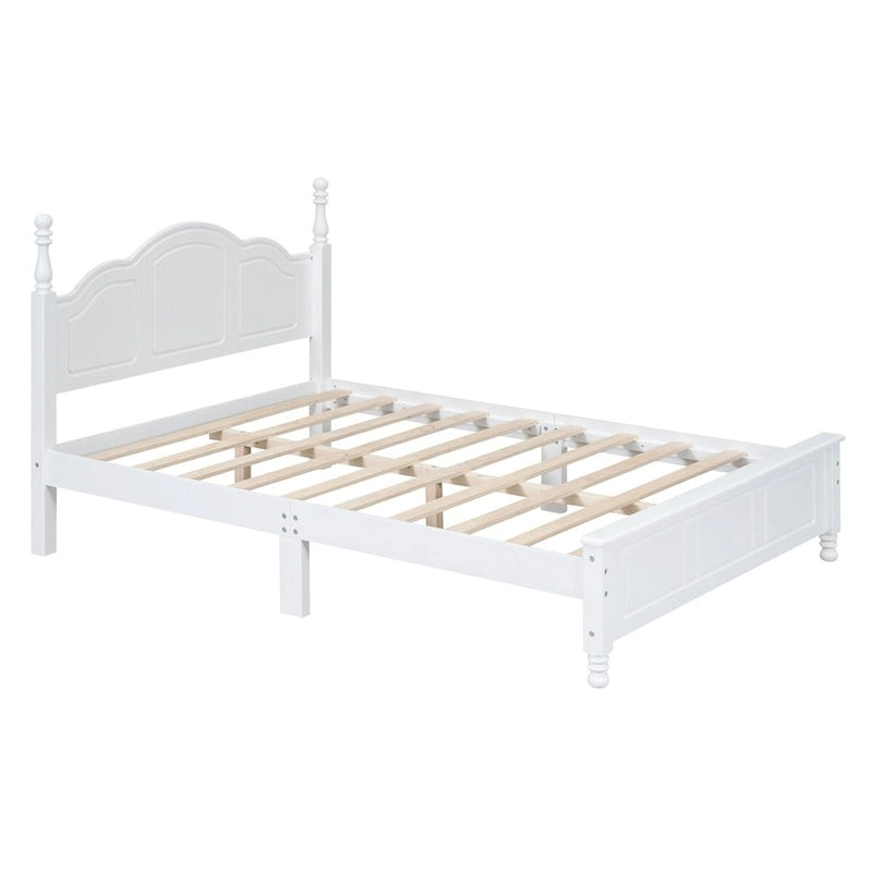 Struttura letto a piattaforma, letto a piattaforma in stile retrò con supporto a doghe in legno di pino,