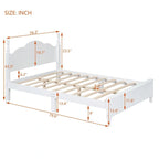 Struttura letto a piattaforma, letto a piattaforma in stile retrò con supporto a doghe in legno di pino,