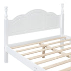 Struttura letto a piattaforma, letto a piattaforma in stile retrò con supporto a doghe in legno di pino,