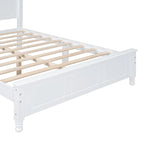 Struttura letto a piattaforma, letto a piattaforma in stile retrò con supporto a doghe in legno di pino,