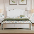 Struttura letto a piattaforma, letto a piattaforma in stile retrò con supporto a doghe in legno di pino,