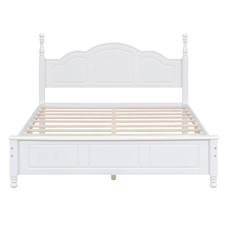 Struttura letto a piattaforma, letto a piattaforma in stile retrò con supporto a doghe in legno di pino,