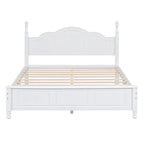 Struttura letto a piattaforma, letto a piattaforma in stile retrò con supporto a doghe in legno di pino,