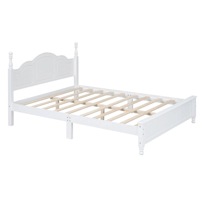 Struttura letto a piattaforma, letto a piattaforma in stile retrò con supporto a doghe in legno di pino,