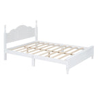 Struttura letto a piattaforma, letto a piattaforma in stile retrò con supporto a doghe in legno di pino,