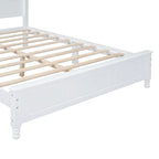 Struttura letto a piattaforma, letto a piattaforma in stile retrò con supporto a doghe in legno di pino,