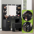 Toeletta con Specchio Illuminato e Prese Incorporate – 140 A x 110 L x 40 P cm