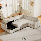 Divano angolare a 6 posti a forma di U con chaise longue contenitore e interfacce USB