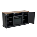 Supporto TV da 54 pollici color carbone per TV fino a 60 pollici con caminetto elettrico