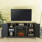 Supporto TV da 54 pollici color carbone per TV fino a 60 pollici con caminetto elettrico