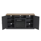Supporto TV da 54 pollici color carbone per TV fino a 60 pollici con caminetto elettrico