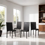 Faux Leather Seat Metal Frame Dining Chairs,Set of 4