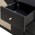 Organizzatore per dispensa in legno con 2 ante e 3 cassetti con ripiani regolabili, mobile contenitore per soggiorno e cucina