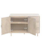 Organizzatore per dispensa in legno con 2 ante e 3 cassetti con ripiani regolabili, mobile contenitore per soggiorno e cucina