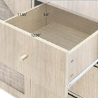 Organizzatore per dispensa in legno con 2 ante e 3 cassetti con ripiani regolabili, mobile contenitore per soggiorno e cucina