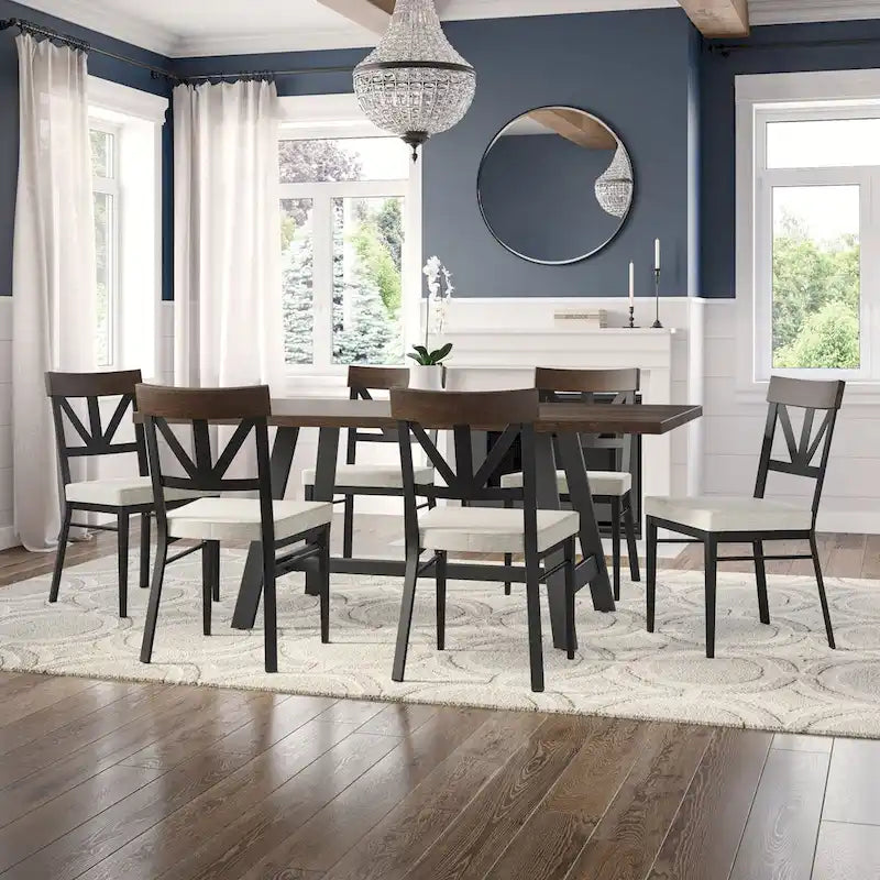 Tavolo da pranzo rettangolare in legno massello 40" x 72" per cucina e sala da pranzo