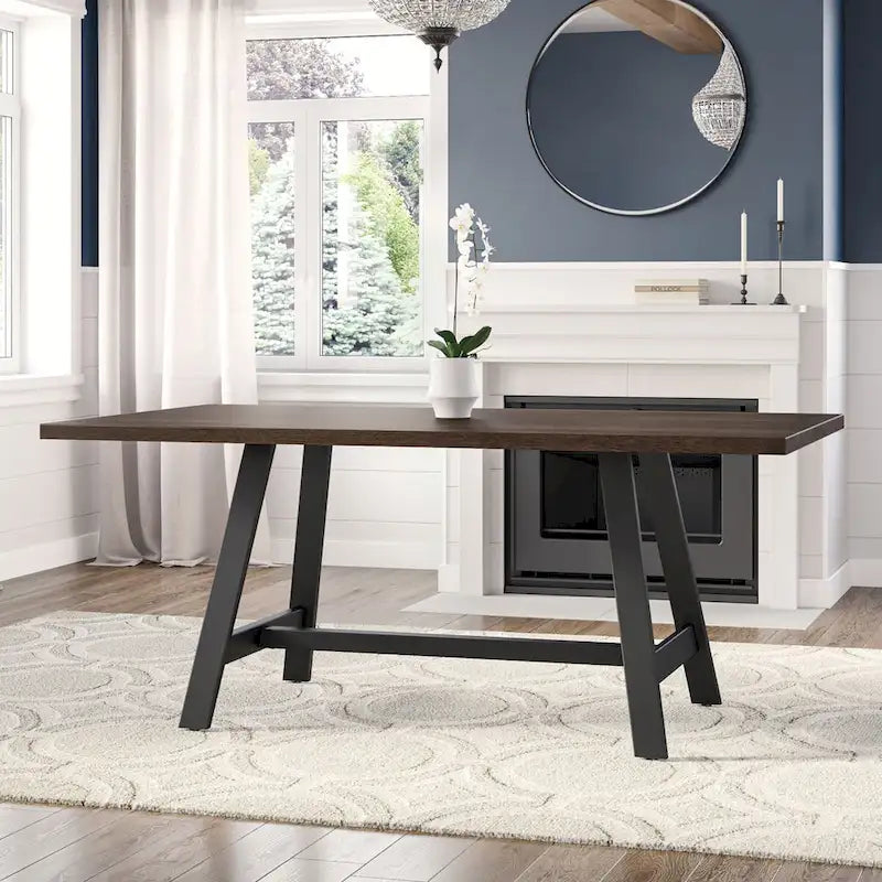 Tavolo da pranzo rettangolare in legno massello 40" x 72" per cucina e sala da pranzo