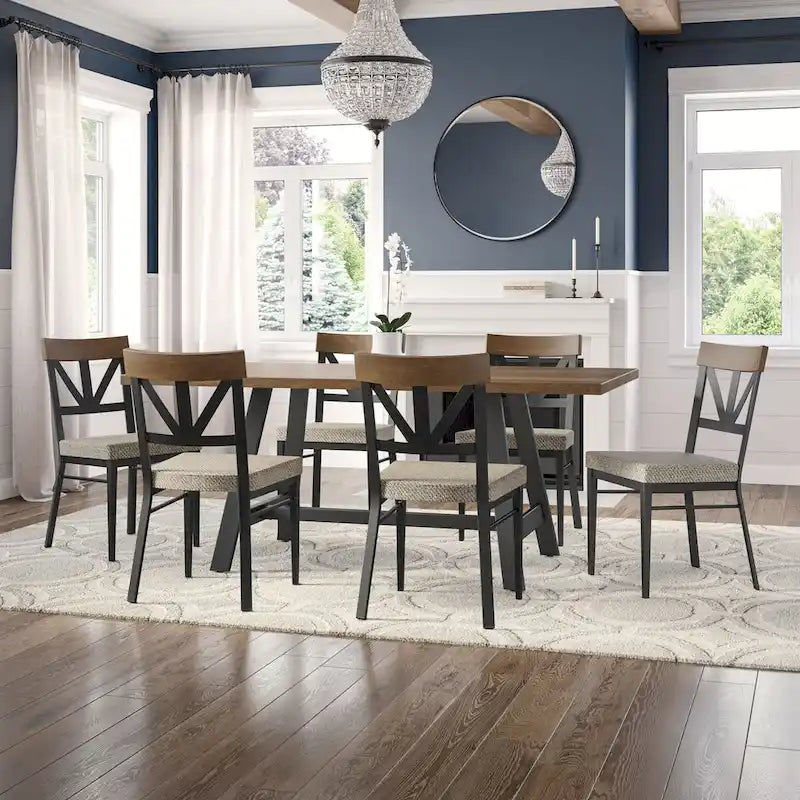 Tavolo da pranzo rettangolare in legno massello 40" x 72" per cucina e sala da pranzo