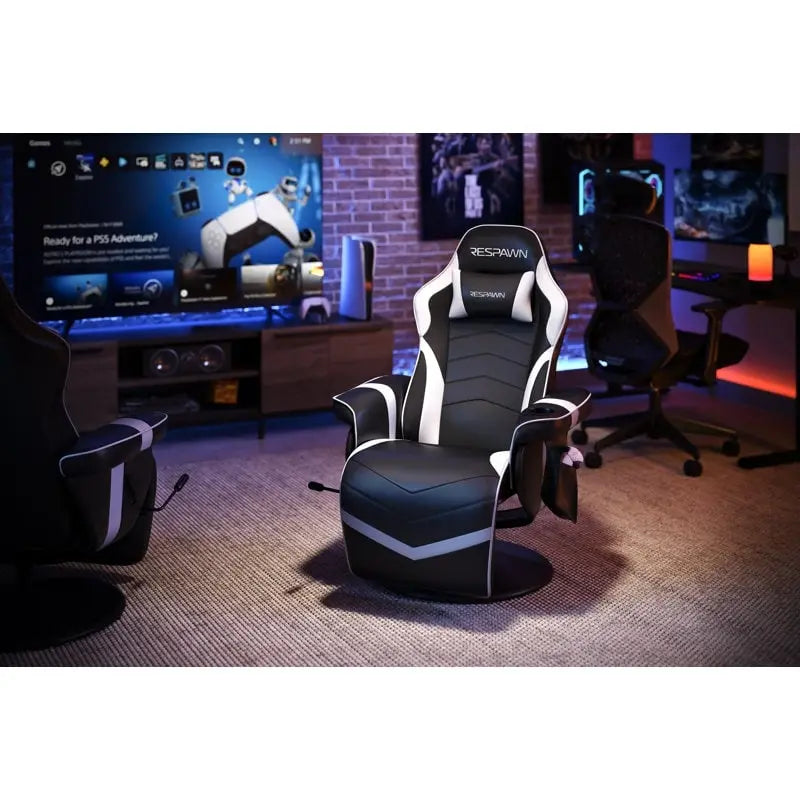 Poltrona reclinabile da gaming con poggiapiedi e supporto ergonomico per casa e ufficio