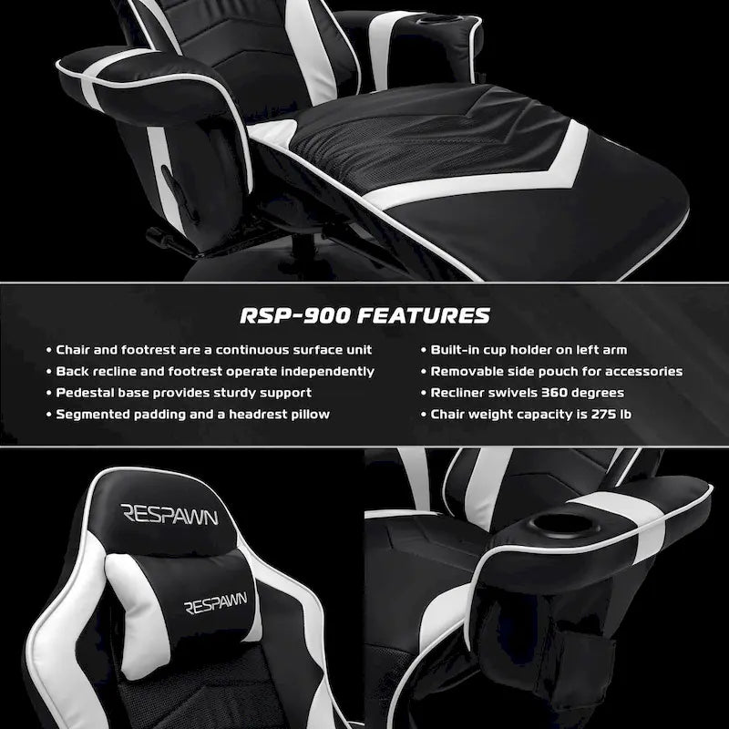 Poltrona reclinabile da gaming con poggiapiedi e supporto ergonomico per casa e ufficio