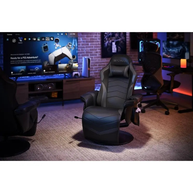 Poltrona reclinabile da gaming con poggiapiedi e supporto ergonomico per casa e ufficio