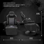 Poltrona reclinabile da gaming con poggiapiedi e supporto ergonomico per casa e ufficio