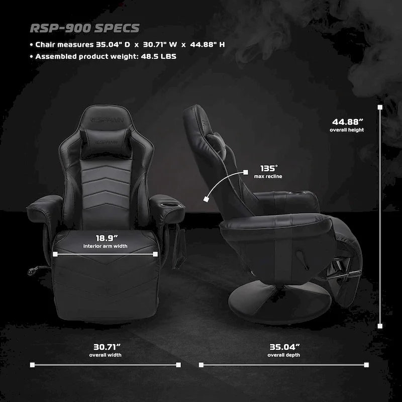Poltrona reclinabile da gaming con poggiapiedi e supporto ergonomico per casa e ufficio