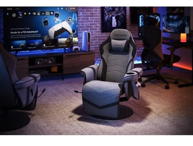 Poltrona reclinabile da gaming con poggiapiedi e supporto ergonomico per casa e ufficio