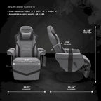 Poltrona reclinabile da gaming con poggiapiedi e supporto ergonomico per casa e ufficio