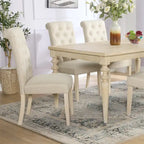 Tavolo da pranzo in legno bianco finitura Urban Style con gambe tornite